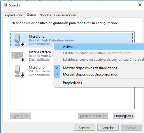 solucionar problema con audio en discord windows 10