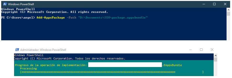 instalar paquete windows 10
