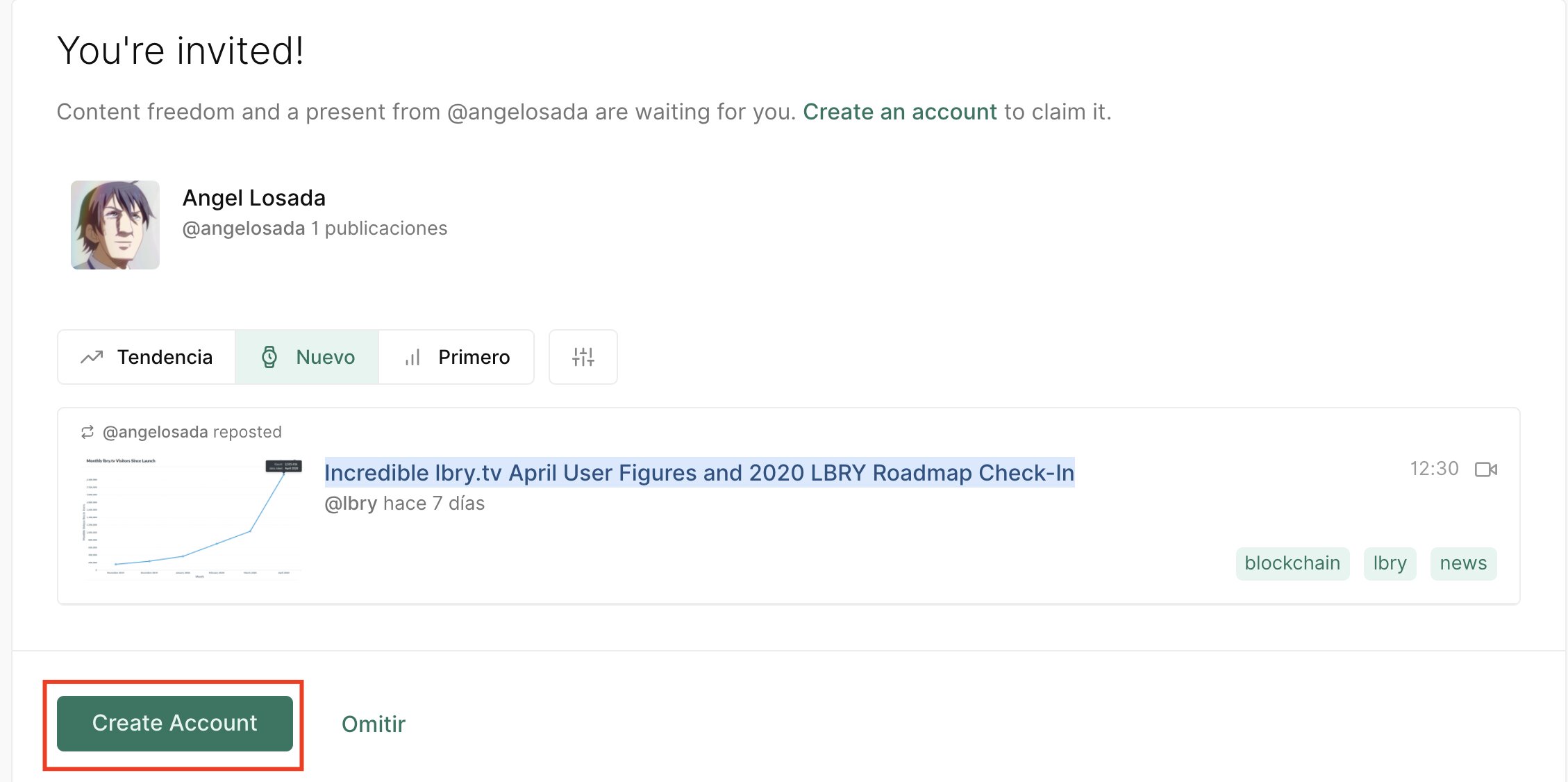 crear una cuenta en lbry gratis