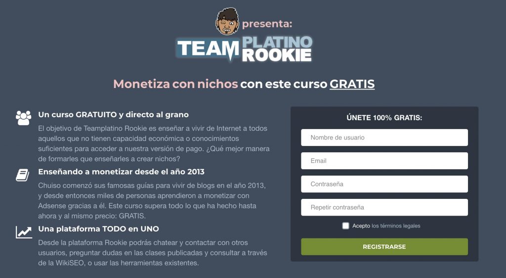 plataforma teamplatino rookie