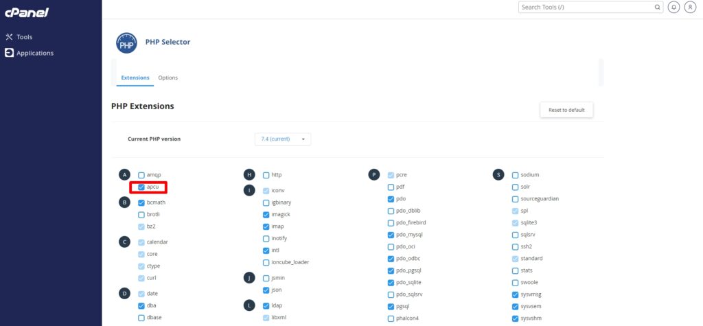 activar modulo php apcu para poder usar cache de objetos en wordpress