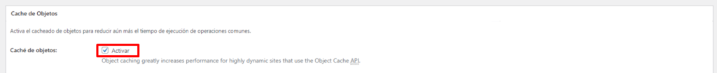 activar cache de objetos en wordpress con w3 total cache
